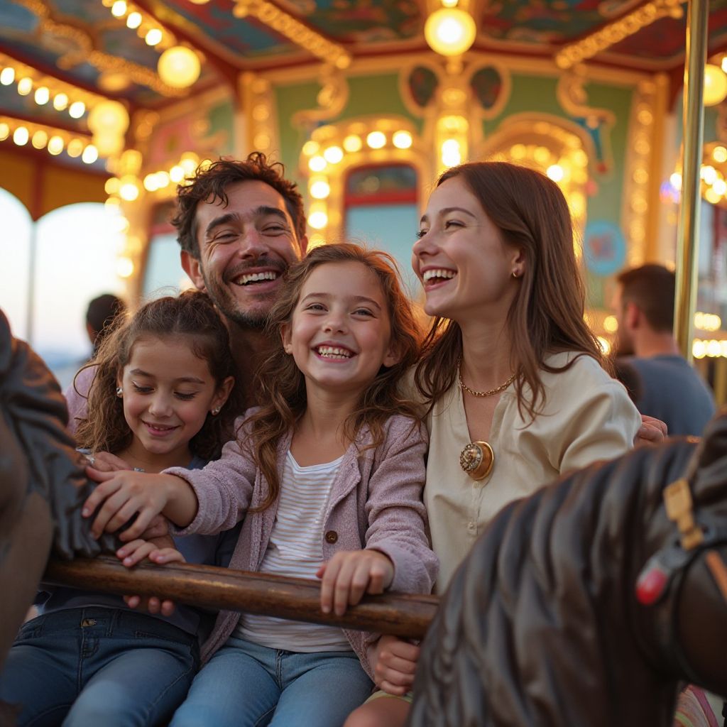 Family enjoying rides together
